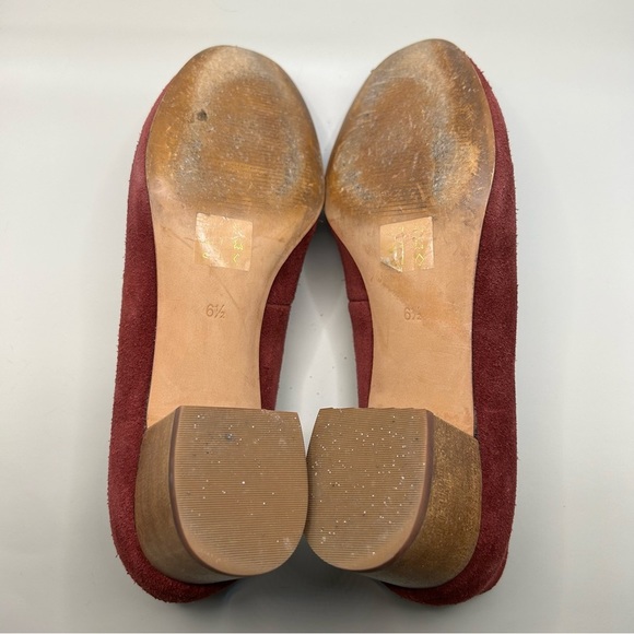Madewell Ella Suede Pumps Size 6.5 but fits a bit larger so 7 W Burgundy GUC - Picture 8 of 10